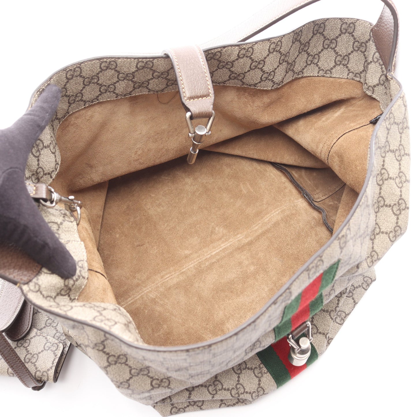 ジャッキー1961 ミディアム クロスボディ ショルダーバッグ PVC レザー ベージュ ブラウン マルチカラー グッチ バッグ GUCCI