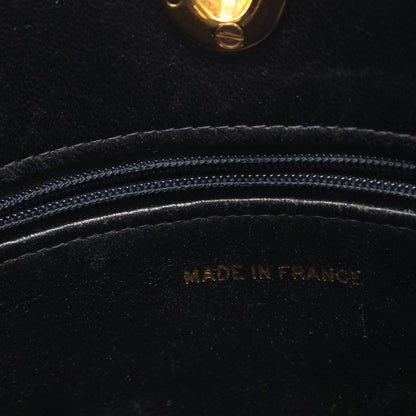 マトラッセ ターンロック ハンドバッグ トートバッグ ラムスキン ダークネイビー ゴールド金具 シャネル バッグ CHANEL