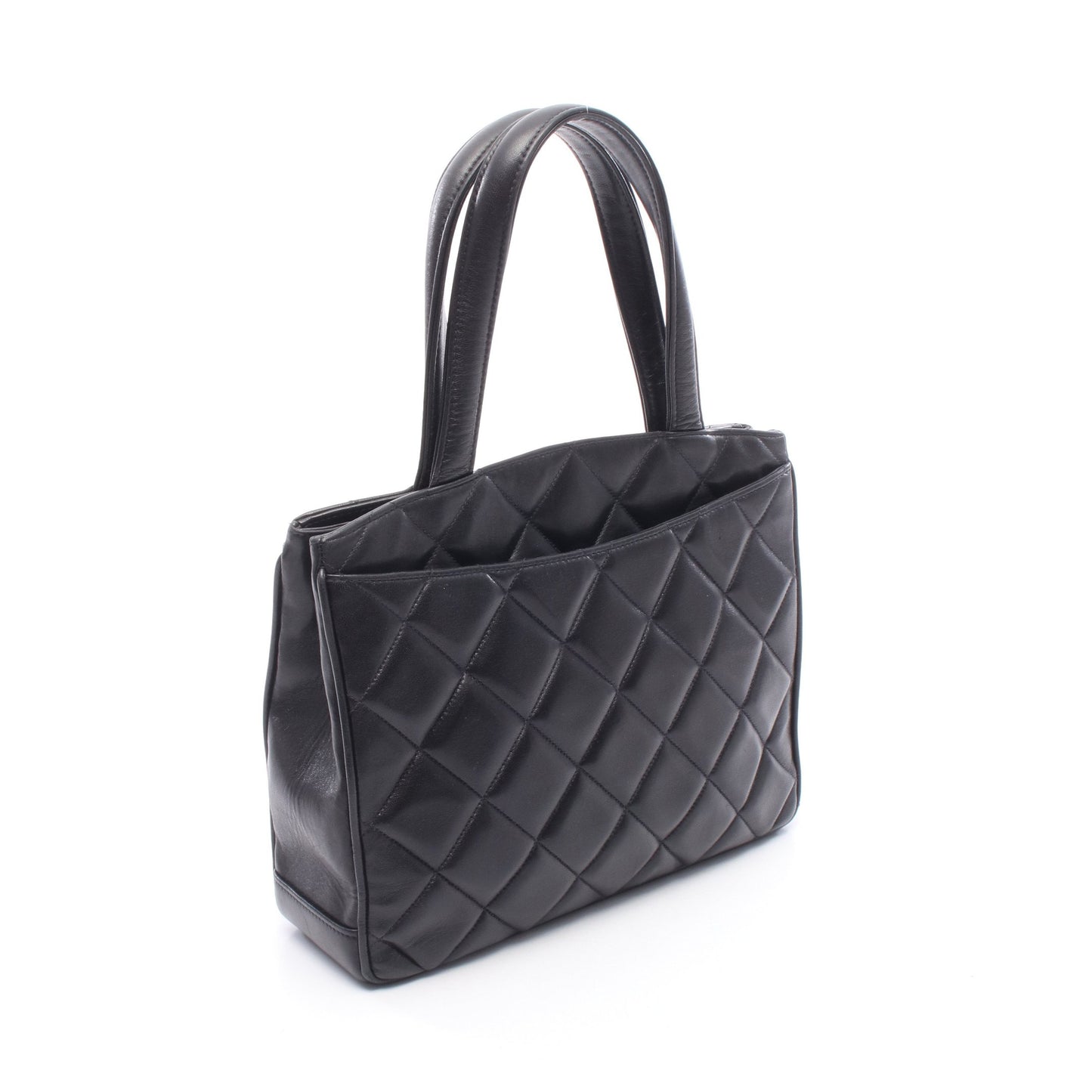 マトラッセ ターンロック ハンドバッグ トートバッグ ラムスキン ダークネイビー ゴールド金具 シャネル バッグ CHANEL