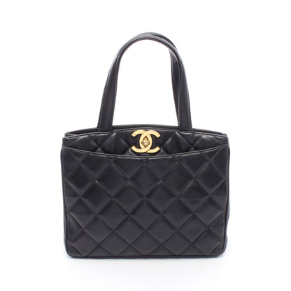マトラッセ ターンロック ハンドバッグ トートバッグ ラムスキン ダークネイビー ゴールド金具 シャネル バッグ CHANEL