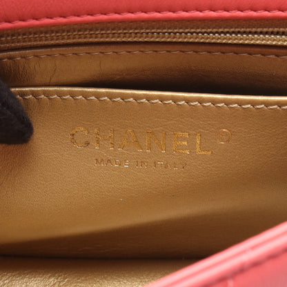 マトラッセ チェーンショルダーバッグ レザー ピンク ゴールド金具 シャネル バッグ CHANEL