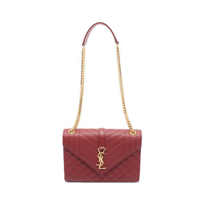 エンヴェロップ ミディアム チェーンショルダーバッグ レザー レッド サンローランパリ バッグ SAINT LAURENT PARIS