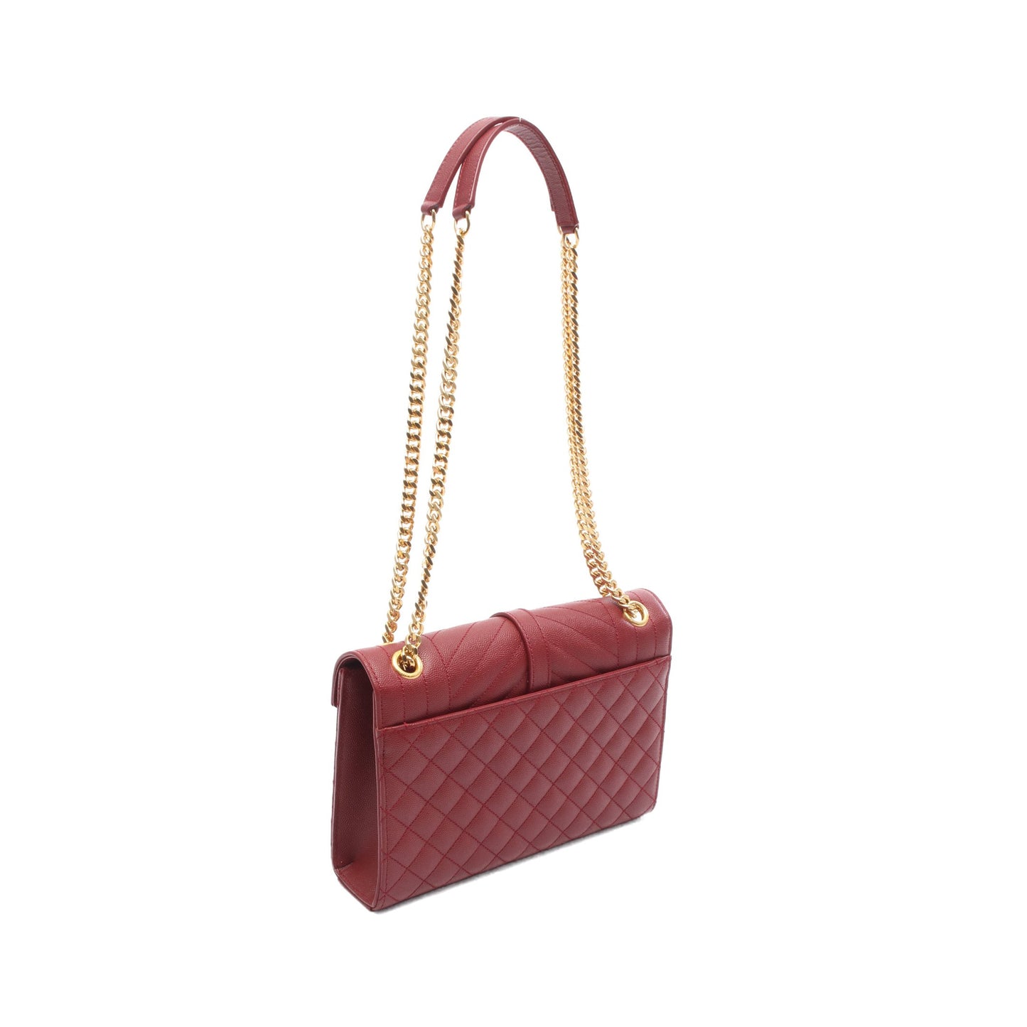 エンヴェロップ ミディアム チェーンショルダーバッグ レザー レッド サンローランパリ バッグ SAINT LAURENT PARIS
