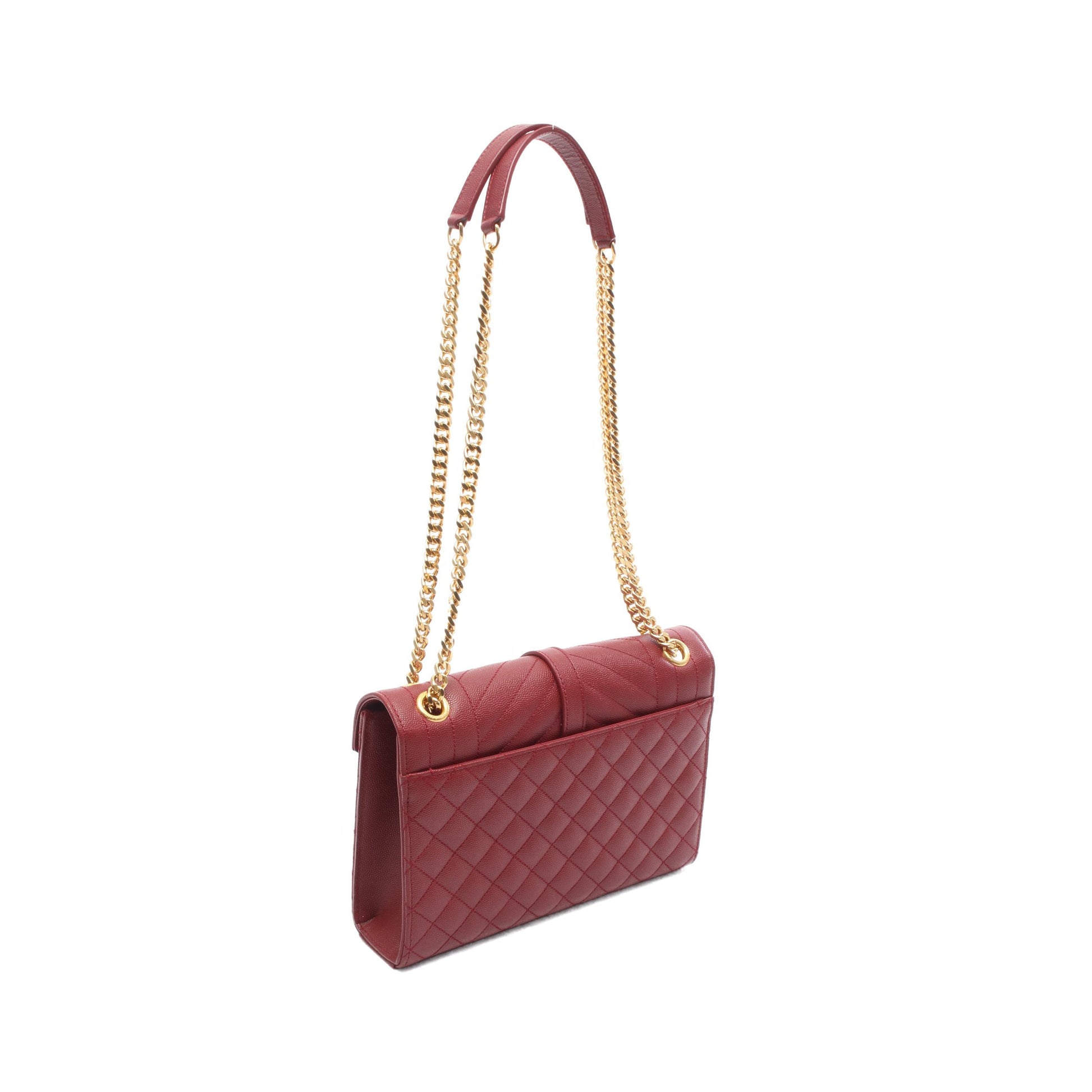 エンヴェロップ ミディアム チェーンショルダーバッグ レザー レッド サンローランパリ バッグ SAINT LAURENT PARIS