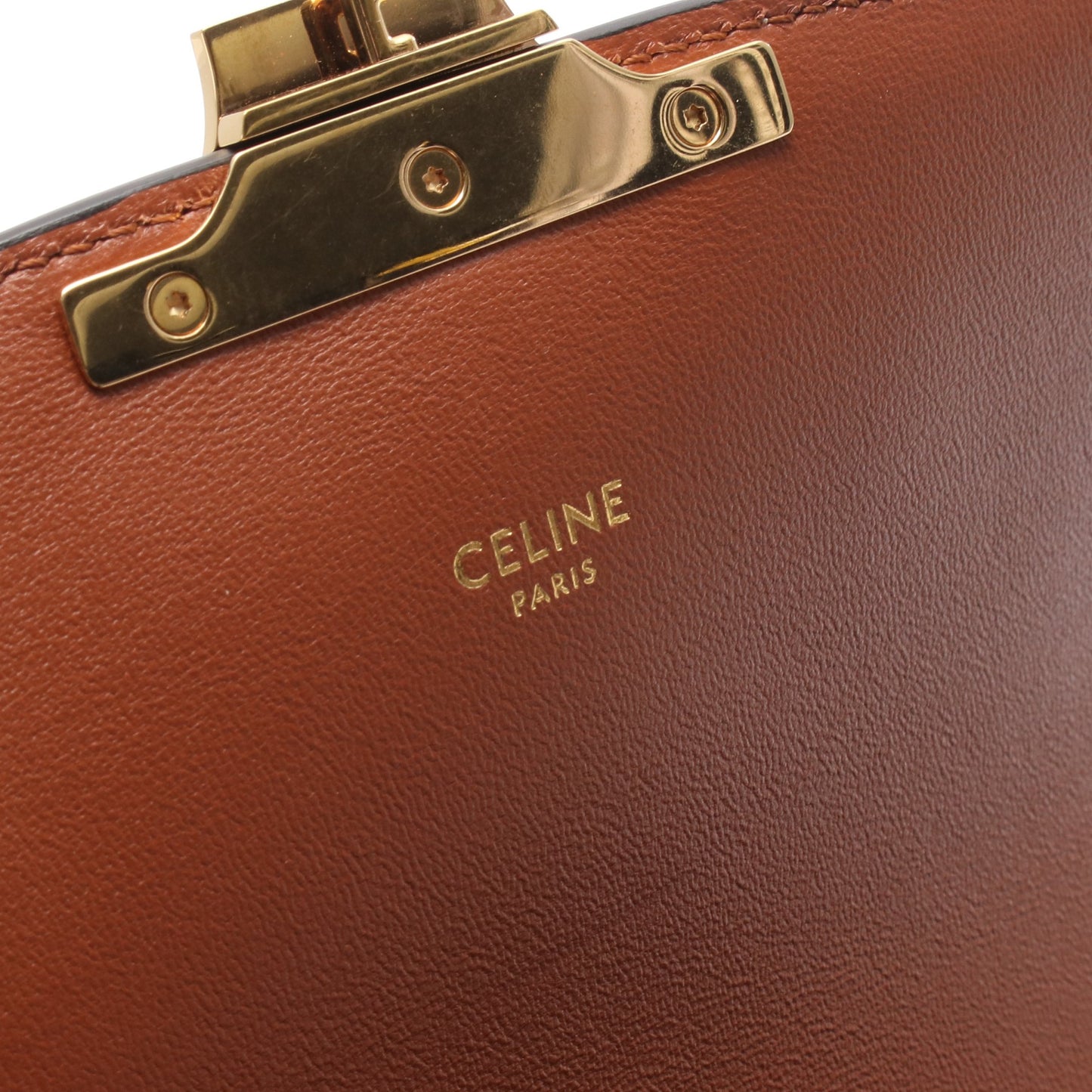 クラシック トリオンフ ショルダーバッグ ツイード レザー ブラウン ダークブラウン セリーヌ バッグ CELINE