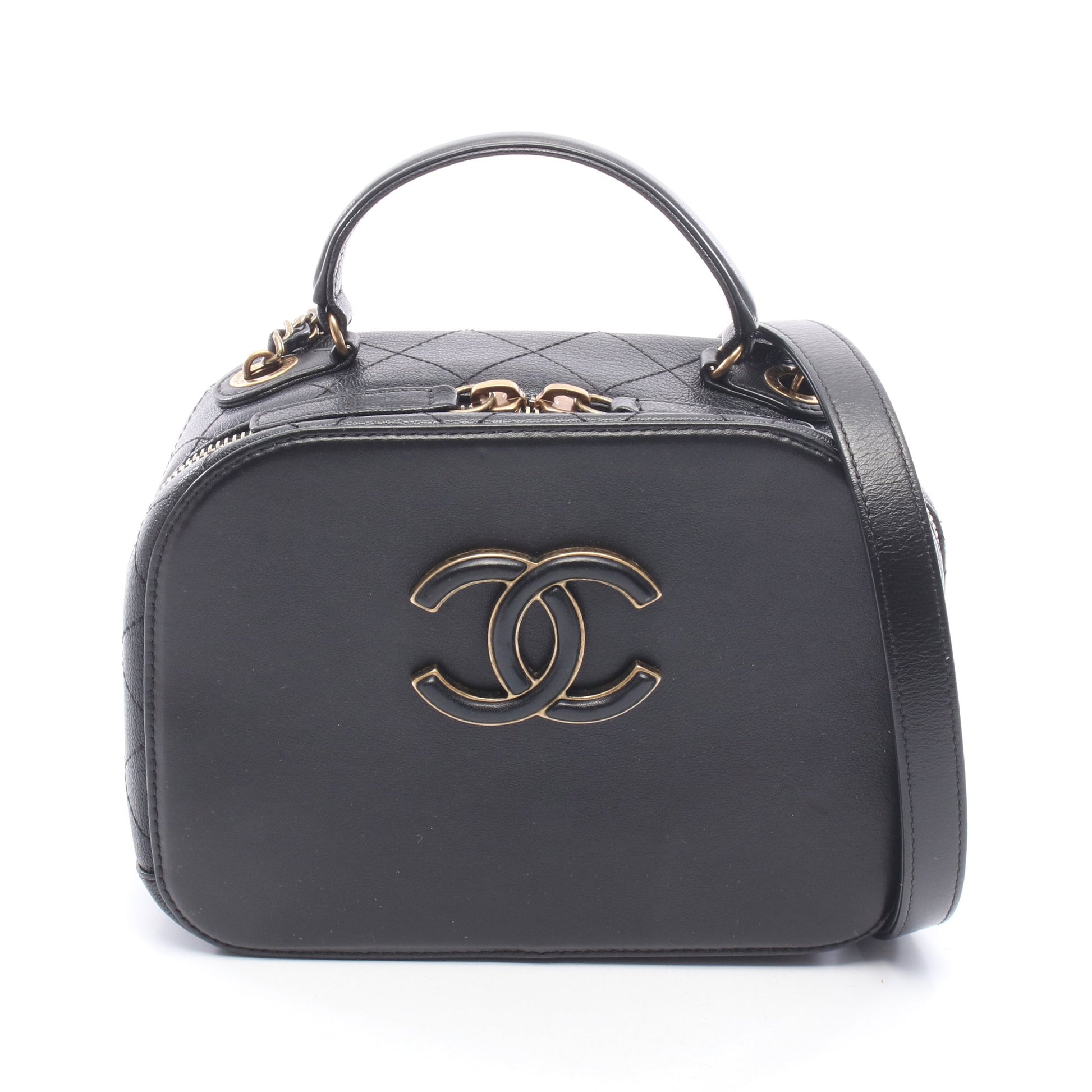 ココマーク ショルダーバッグ レザー ブラック ゴールド金具 シャネル バッグ CHANEL
