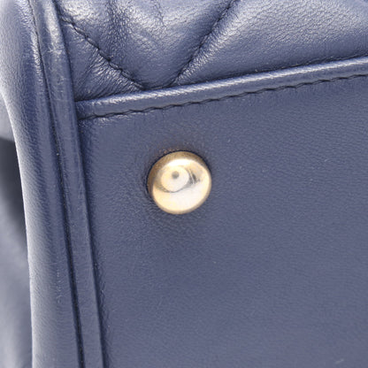 マトラッセ チェーンショルダーバッグ レザー ネイビー ゴールド金具 シャネル バッグ CHANEL