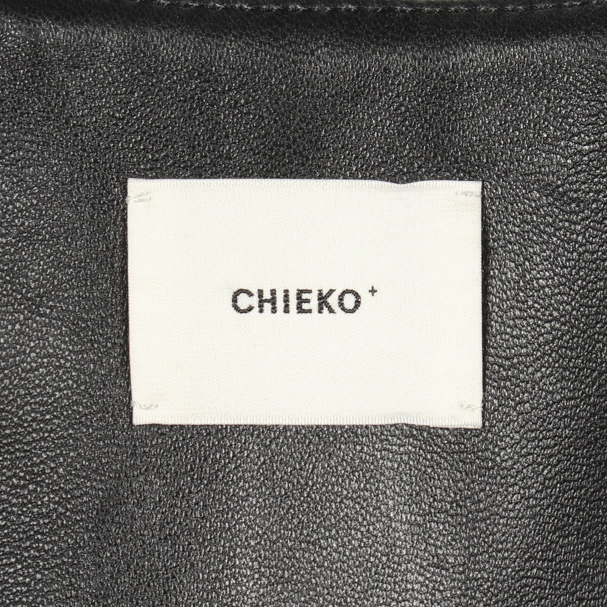 ノーカラー レザージャケット レザー ブラック チエコプラス アウター CHIEKO＋