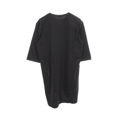 サイドスリット クルーネック カットソー コットン ブラック チエコプラス トップス CHIEKO＋