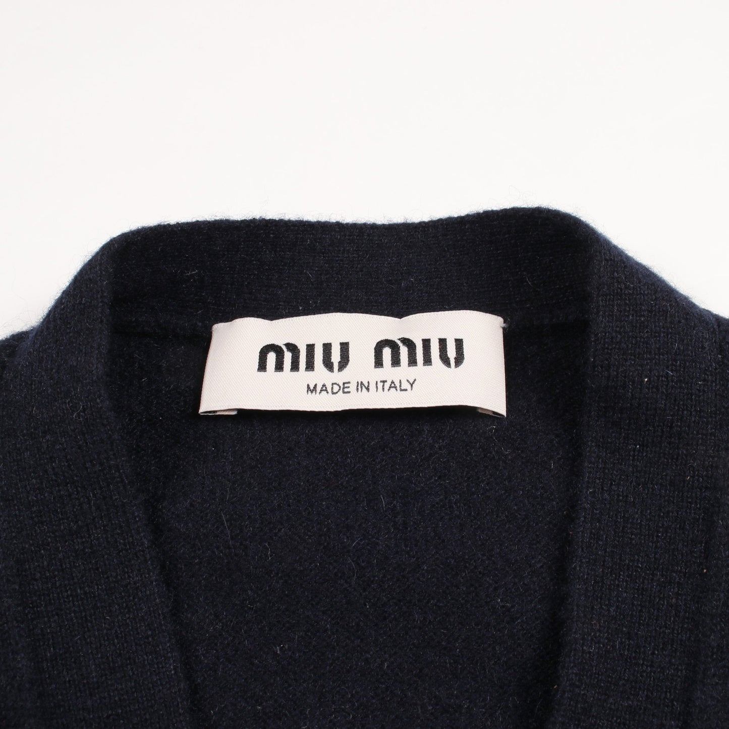 サイドオープン ベスト カシミヤ ネイビー ミュウミュウ トップス miu miu