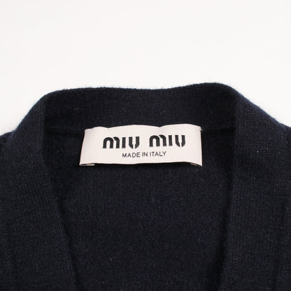 サイドオープン ベスト カシミヤ ネイビー ミュウミュウ トップス miu miu
