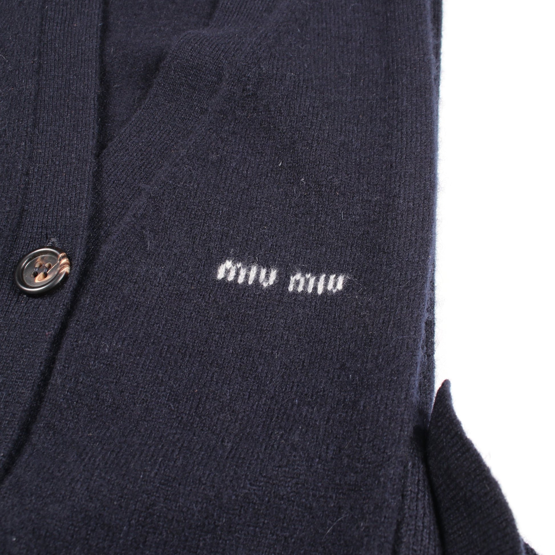 サイドオープン ベスト カシミヤ ネイビー ミュウミュウ トップス miu miu