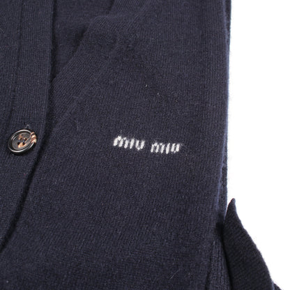 サイドオープン ベスト カシミヤ ネイビー ミュウミュウ トップス miu miu