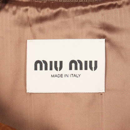 サイドオープン ワックス加工 ベスト スエード ブラウン ミュウミュウ トップス miu miu