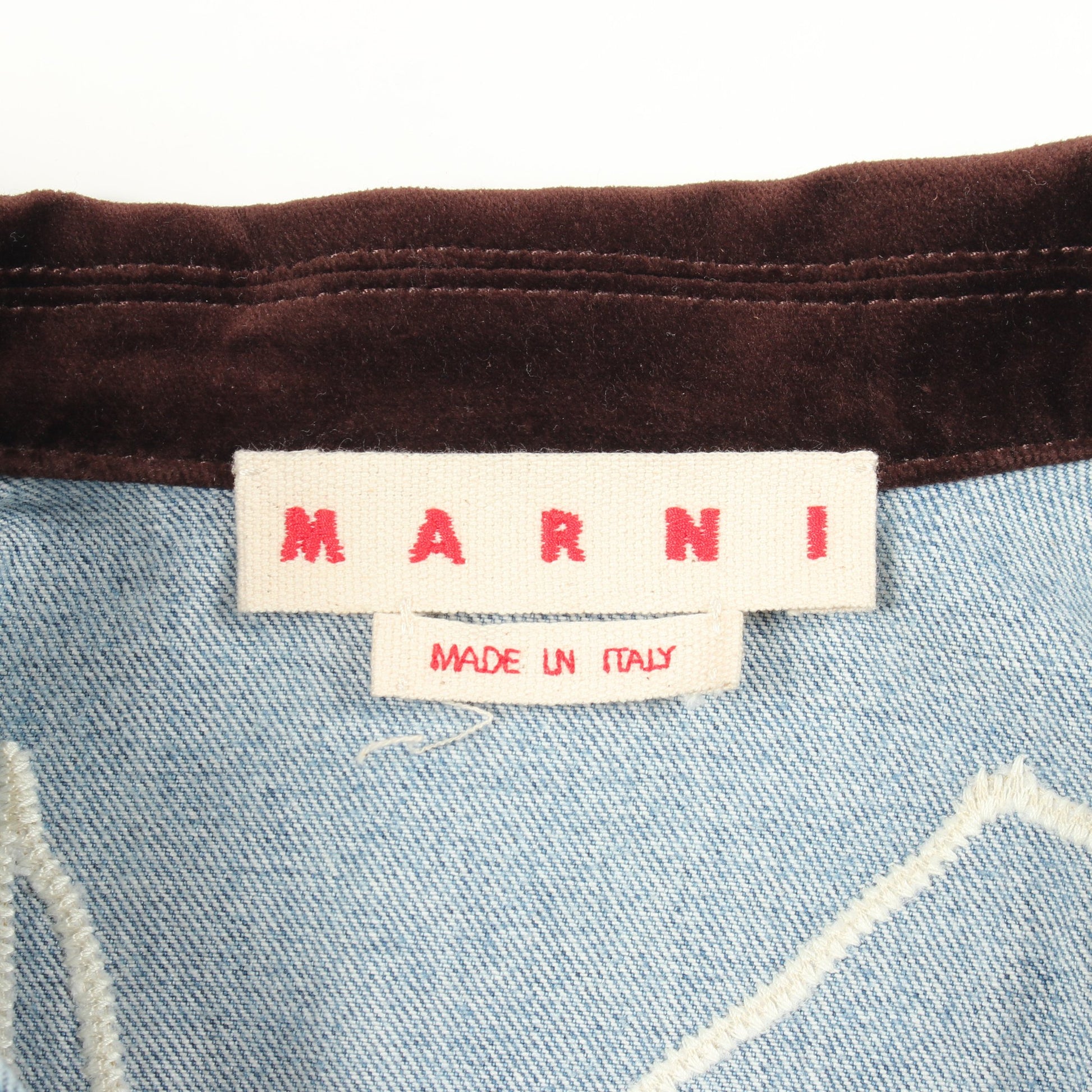 デニムジャケット コットン ブルー ダークブラウン マルニ アウター MARNI