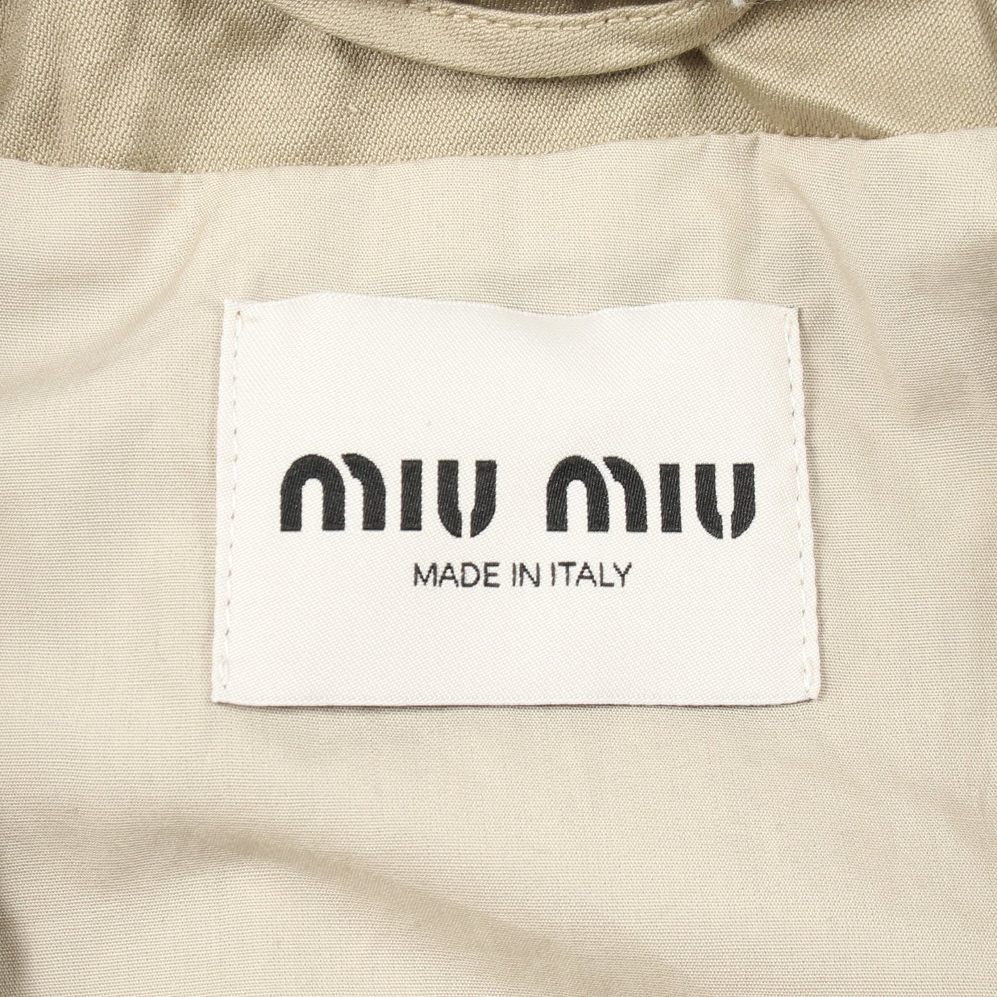 ガーメントダイ クロップド ブルゾン コットン カーキベージュ ミュウミュウ アウター miu miu