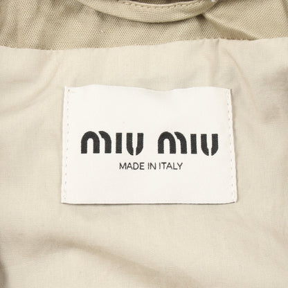 ガーメントダイ クロップド ブルゾン コットン カーキベージュ ミュウミュウ アウター miu miu