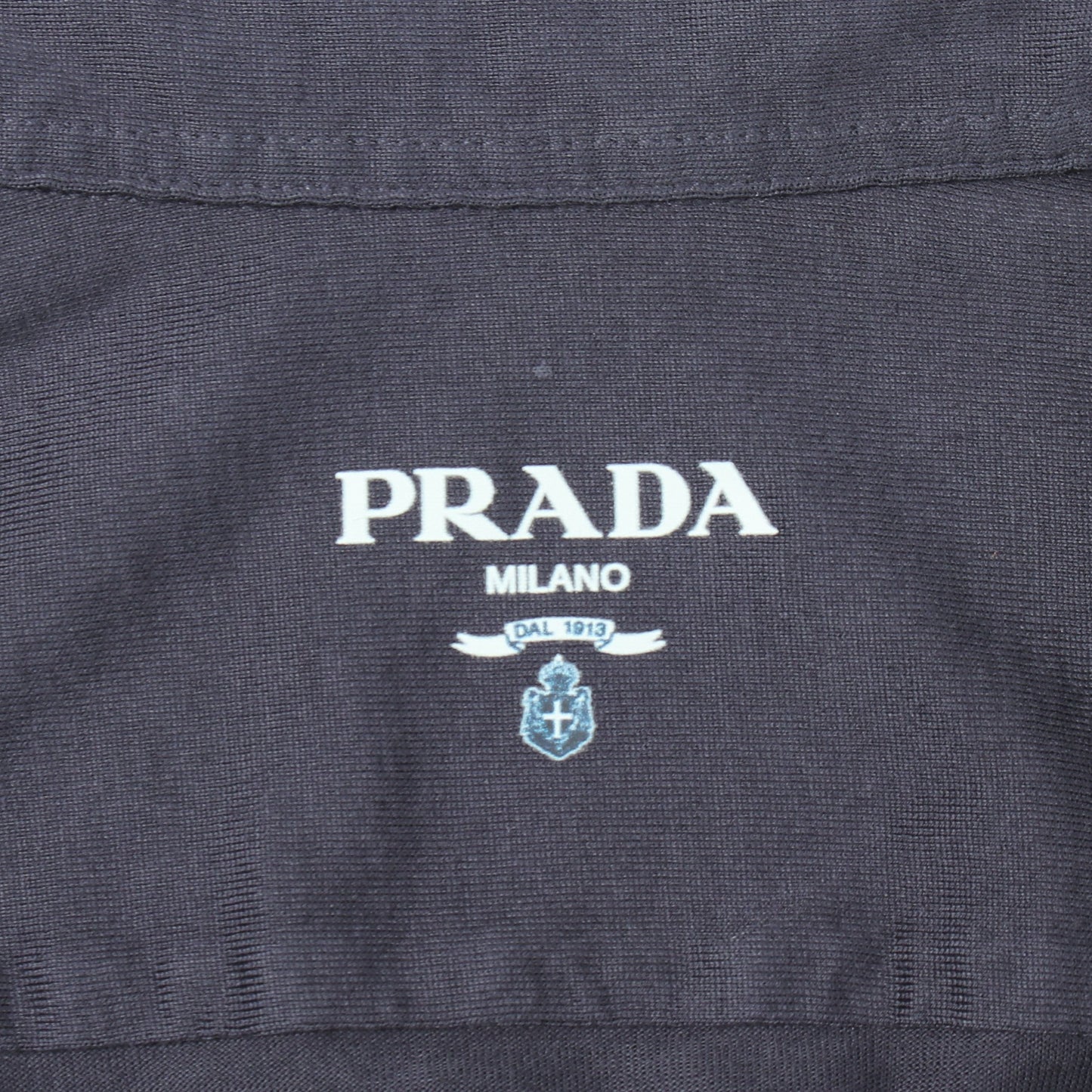 トライアングルロゴ 長袖 シャツ コットン ネイビー プラダ トップス PRADA