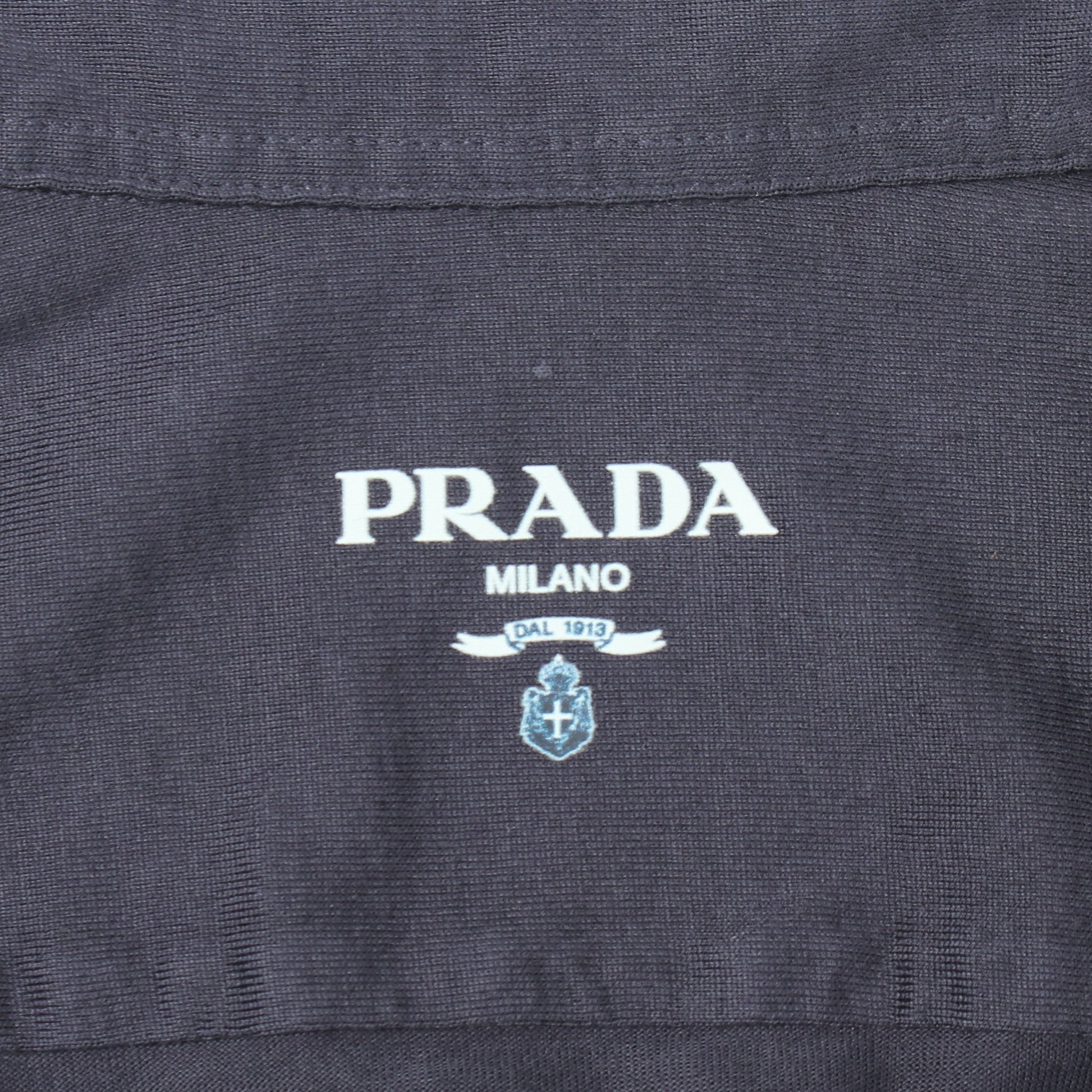 トライアングルロゴ 長袖 シャツ コットン ネイビー プラダ トップス PRADA