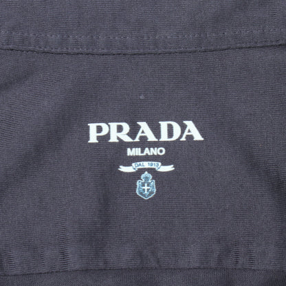 トライアングルロゴ 長袖 シャツ コットン ネイビー プラダ トップス PRADA