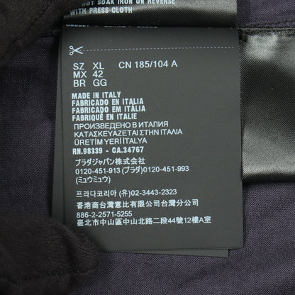 トライアングルロゴ 長袖 シャツ コットン ネイビー プラダ トップス PRADA