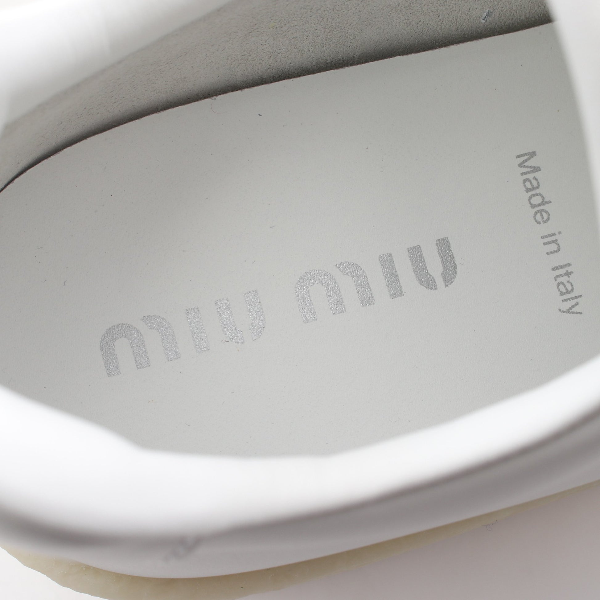 ロゴ スニーカー レザー ホワイト ミュウミュウ シューズ miu miu