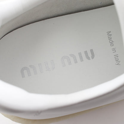 ロゴ スニーカー レザー ホワイト ミュウミュウ シューズ miu miu