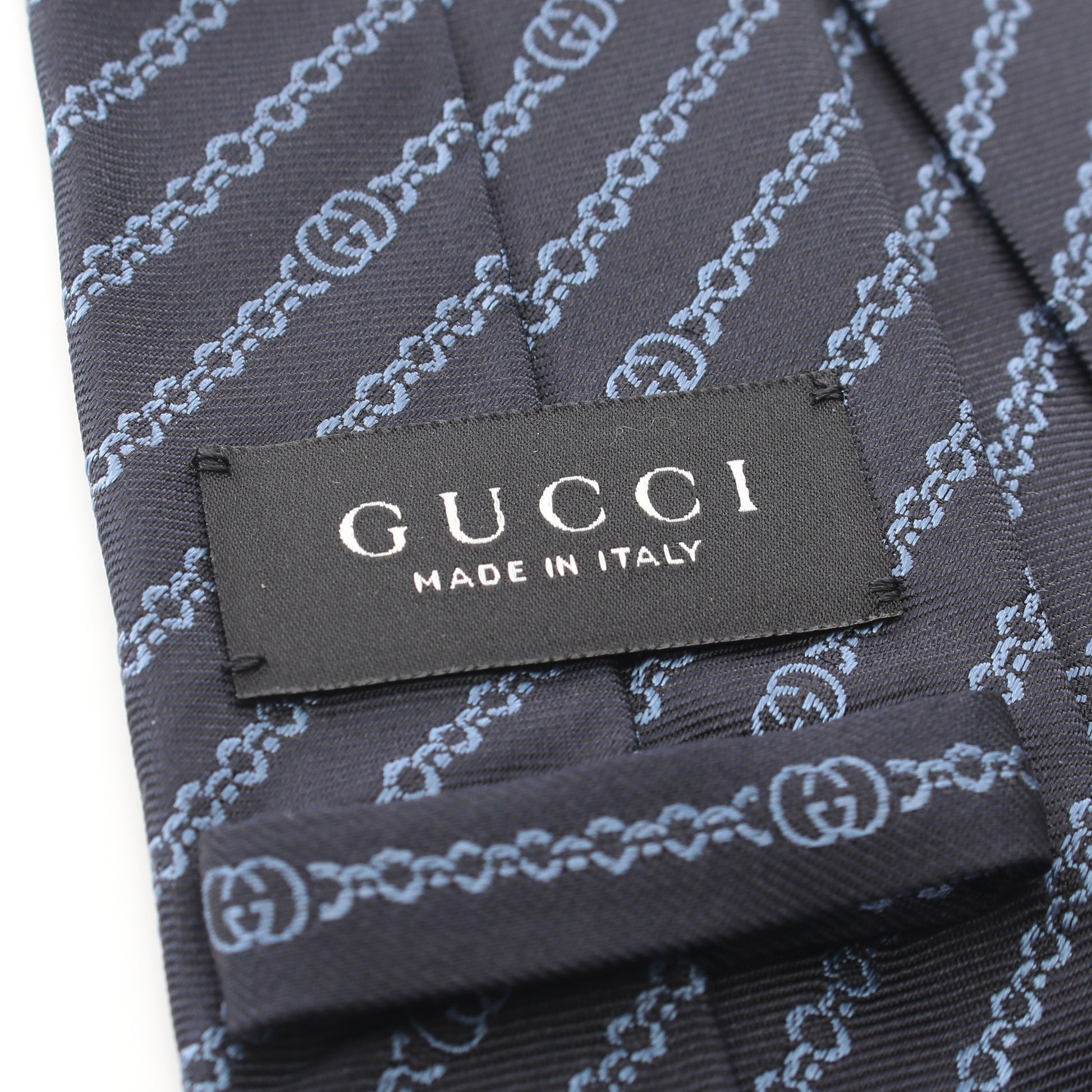 インターロッキングG チェーン ネクタイ シルク ネイビー グッチ 財布・小物 GUCCI