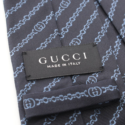 インターロッキングG チェーン ネクタイ シルク ネイビー グッチ 財布・小物 GUCCI