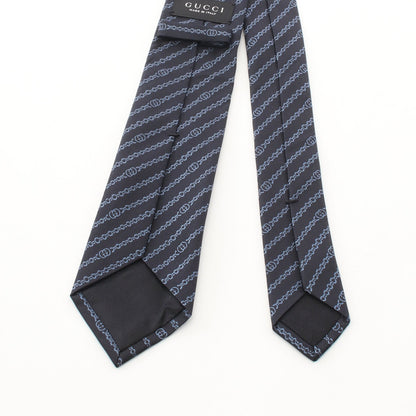 インターロッキングG チェーン ネクタイ シルク ネイビー グッチ 財布・小物 GUCCI