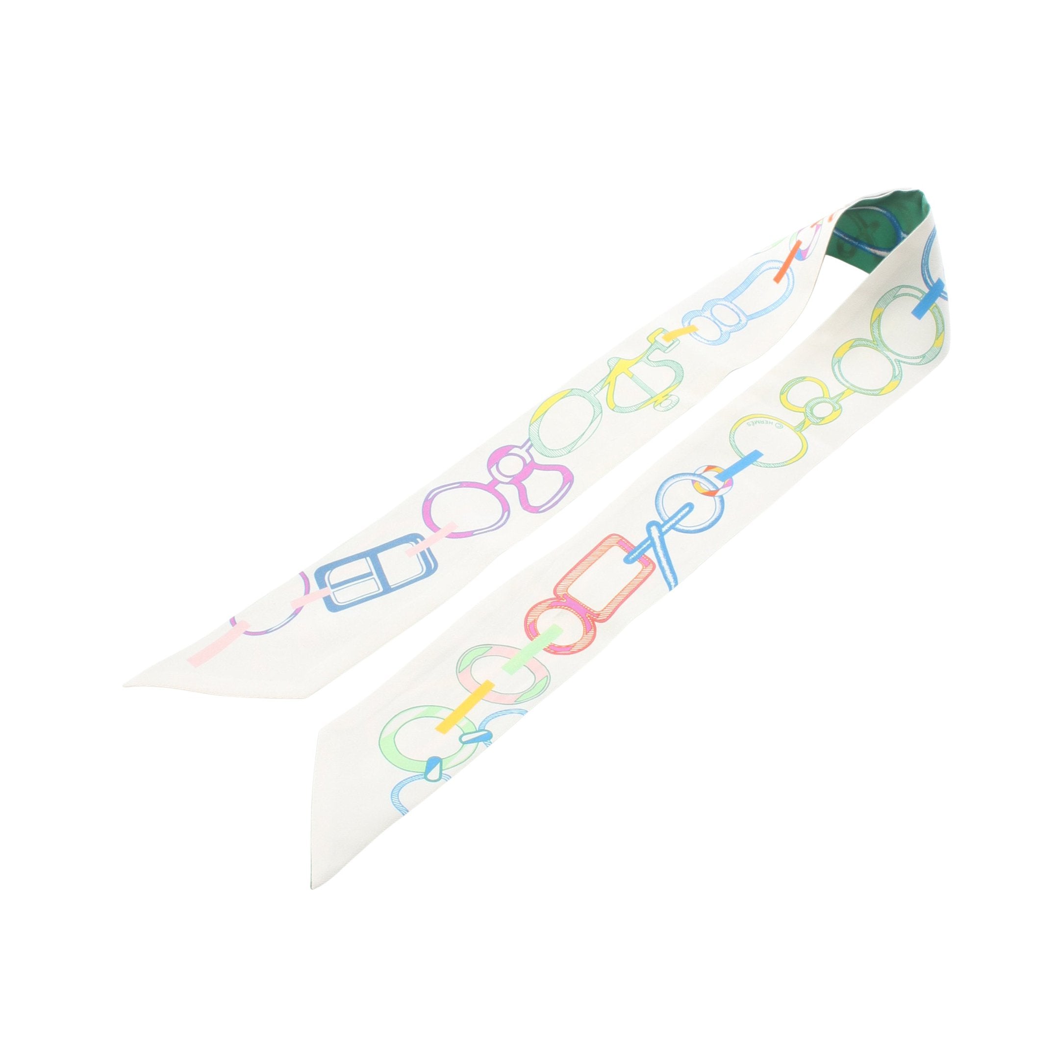 ツイリー Do Re BOUCLES リボン スカーフ シルク グリーン マルチ