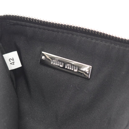 タオル付 ノベルティ ポーチ コットン ナイロン ブラック ミュウミュウ 財布・小物 miu miu