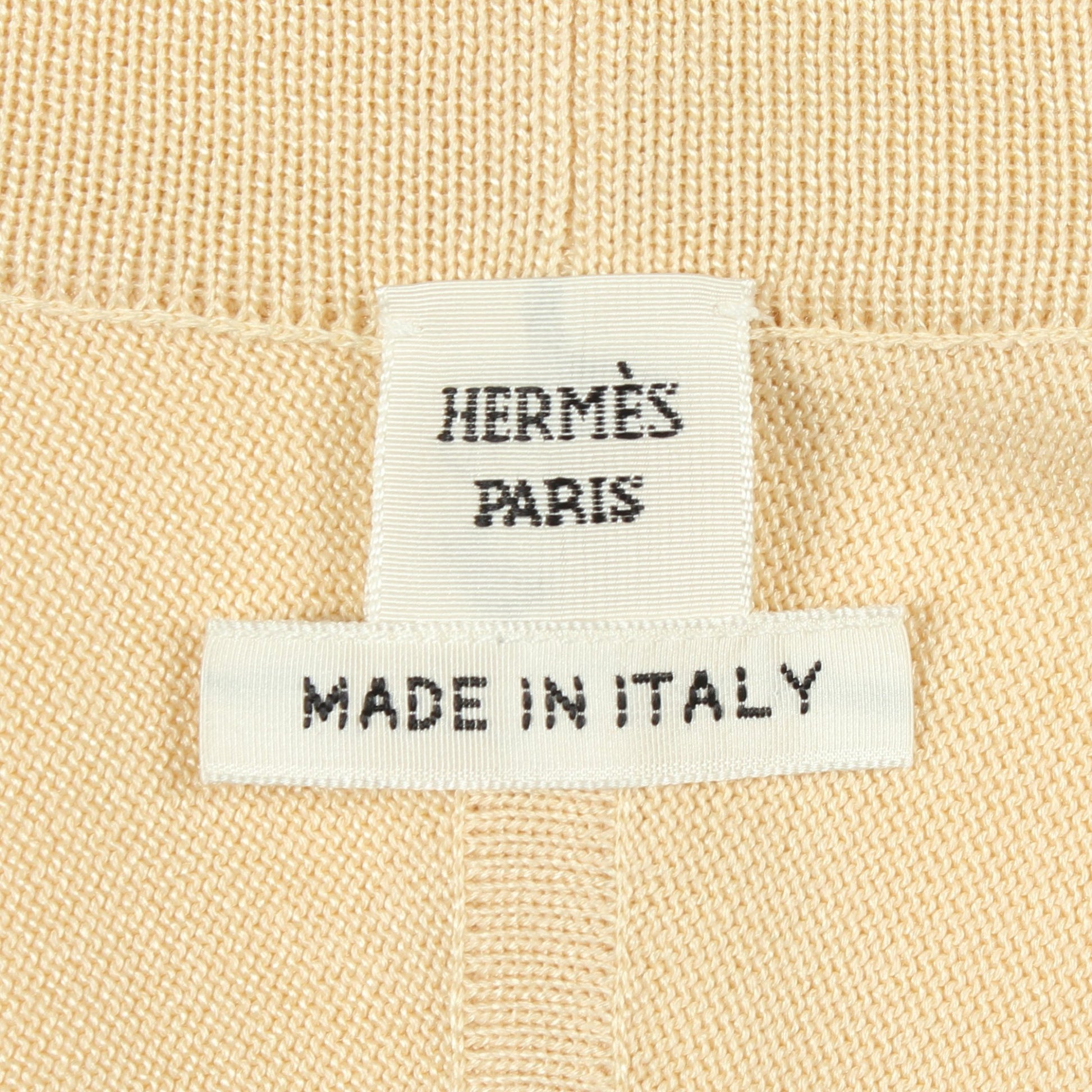 ツイルレーヌ Grand Tralala 切替 ロング カーディガン シルク コットン オフホワイト ライトベージュ エルメス トップス HERMES