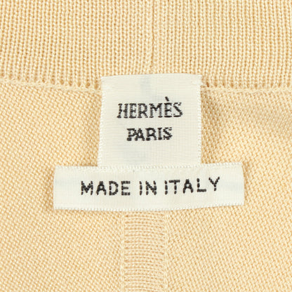 ツイルレーヌ Grand Tralala 切替 ロング カーディガン シルク コットン オフホワイト ライトベージュ エルメス トップス HERMES