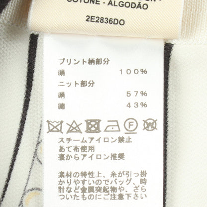 ツイルレーヌ Grand Tralala 切替 ロング カーディガン シルク コットン オフホワイト ライトベージュ エルメス トップス HERMES