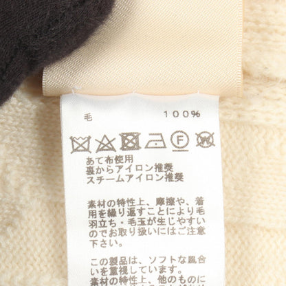 Hモチーフ クルーネック ニット ウール ホワイト エルメス トップス HERMES