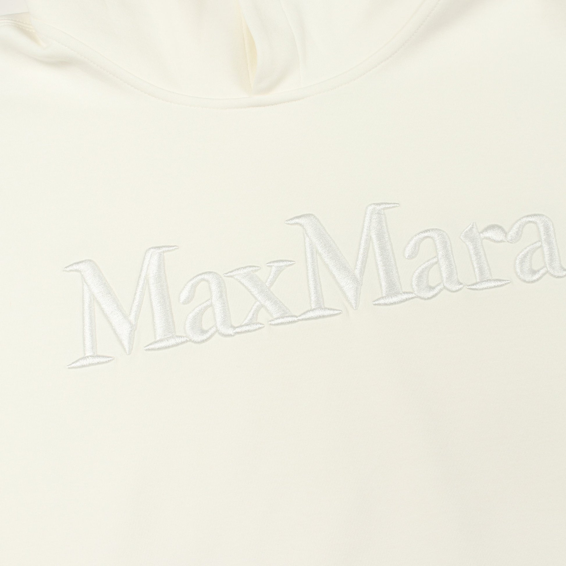 VISIERA ロゴ刺繍 プルオーバーパーカー コットン ホワイト エスマックスマーラ トップス S Max Mara