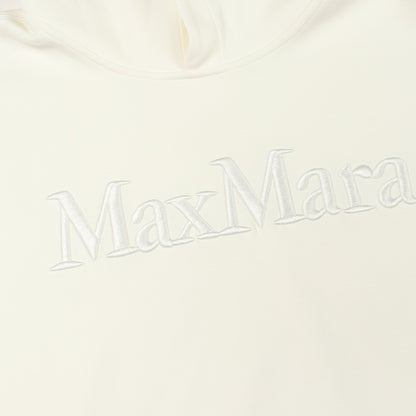 VISIERA ロゴ刺繍 プルオーバーパーカー コットン ホワイト エスマックスマーラ トップス S Max Mara