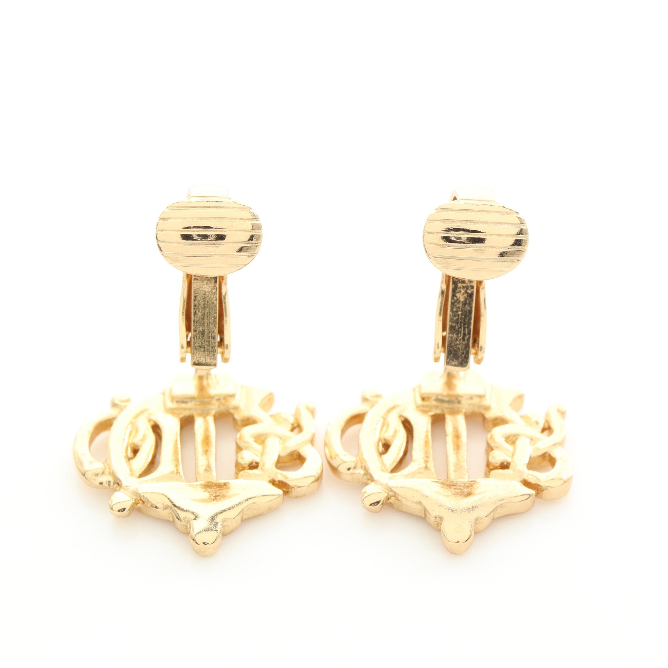 【希少】Dior クリスチャンディオール エンブレム ロゴ ピアス ゴールド エンブレムロゴ イヤリング GP ゴールド クリスチャンディオール – RECLO