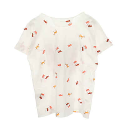 カチナ 半袖Tシャツ コットン ホワイト マルチカラー エルメス トップス HERMES
