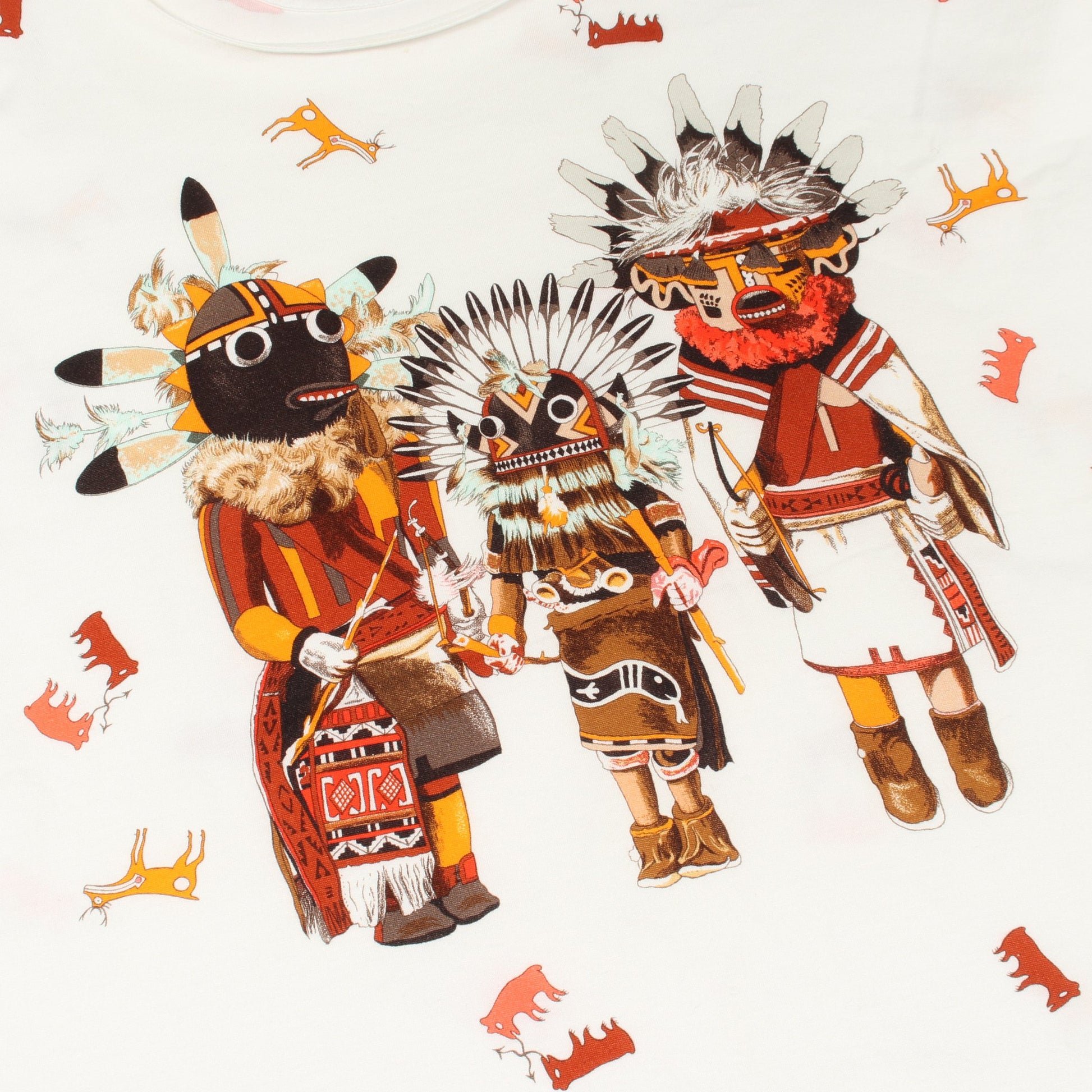 カチナ 半袖Tシャツ コットン ホワイト マルチカラー エルメス トップス HERMES