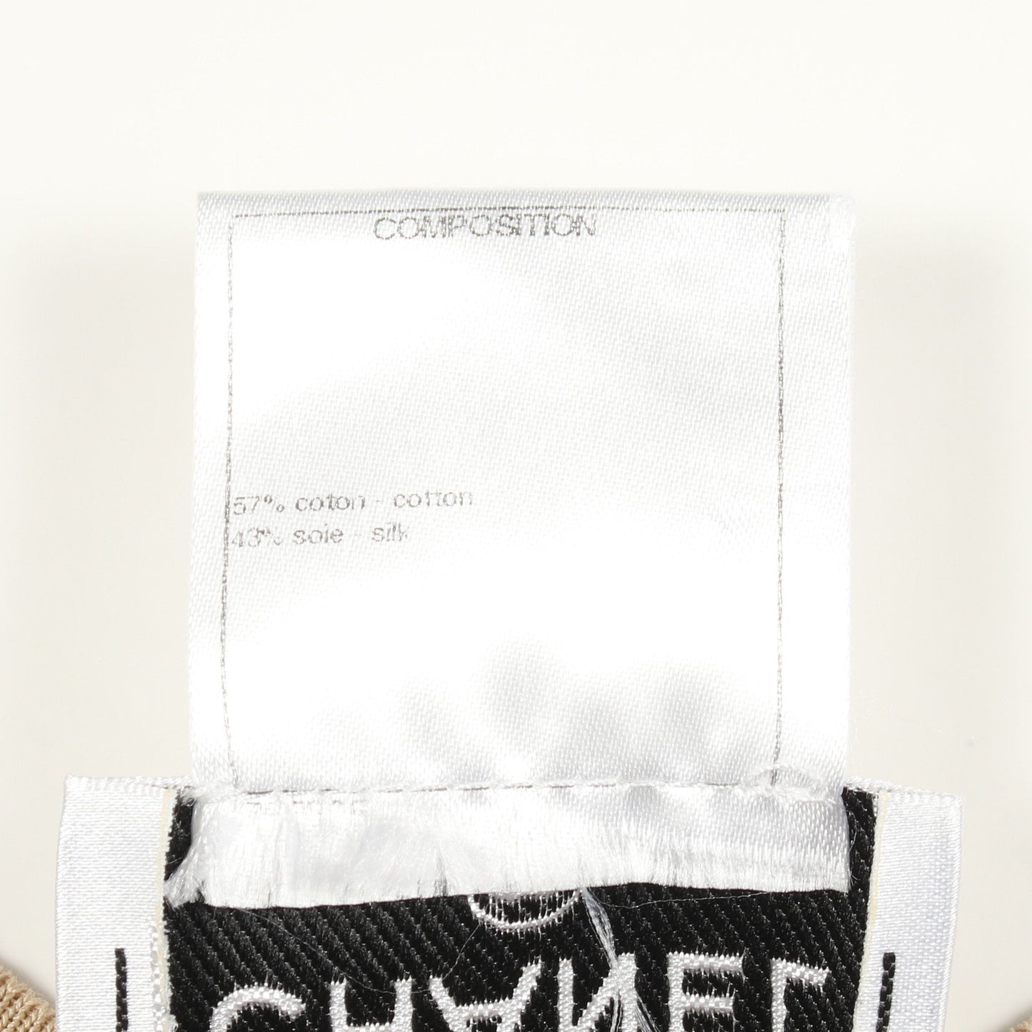 ココマークボタン 半袖リブ ニット コットン シルク ベージュ シャネル トップス CHANEL