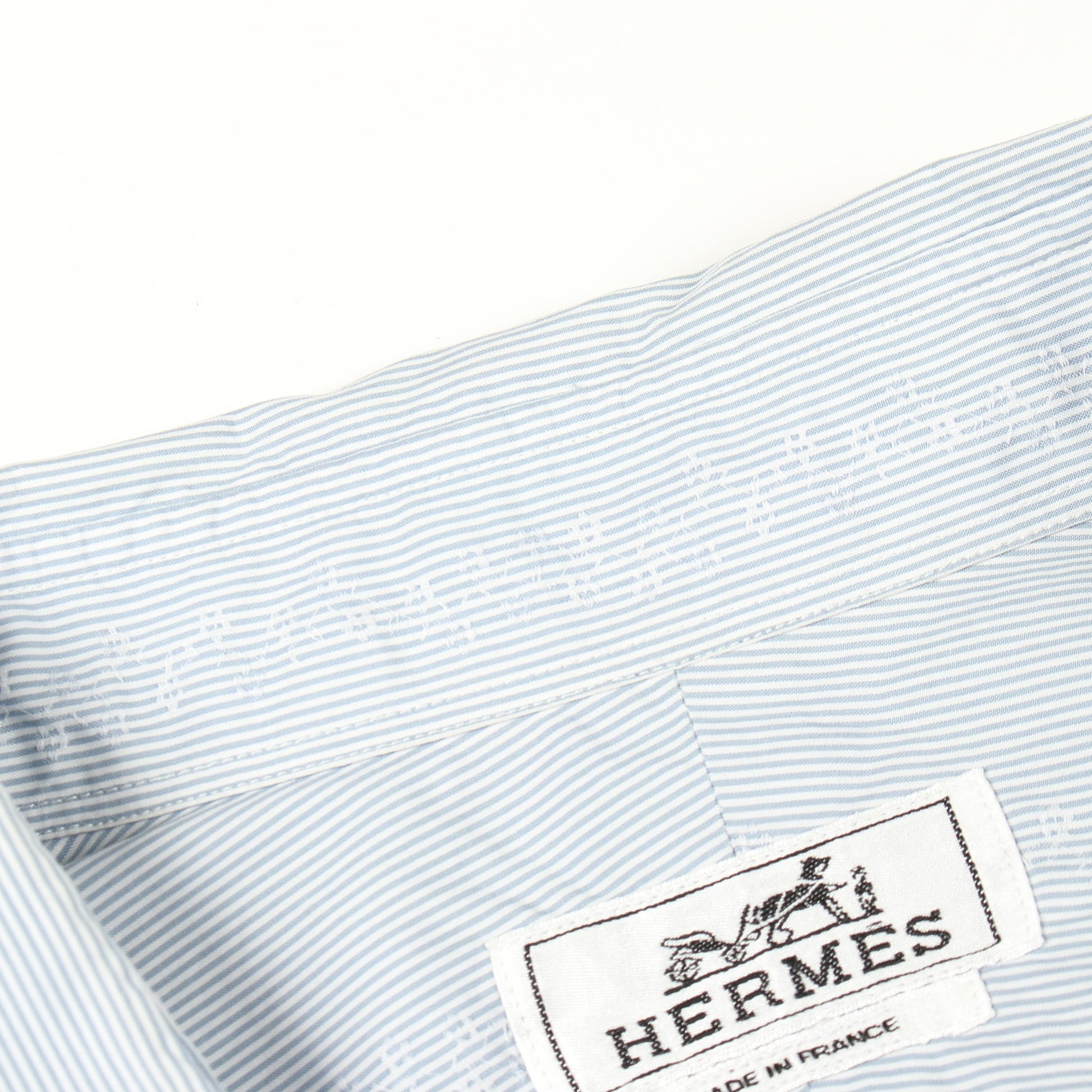 ストライプ 長袖 シャツ コットン ライトブルー エルメス トップス HERMES