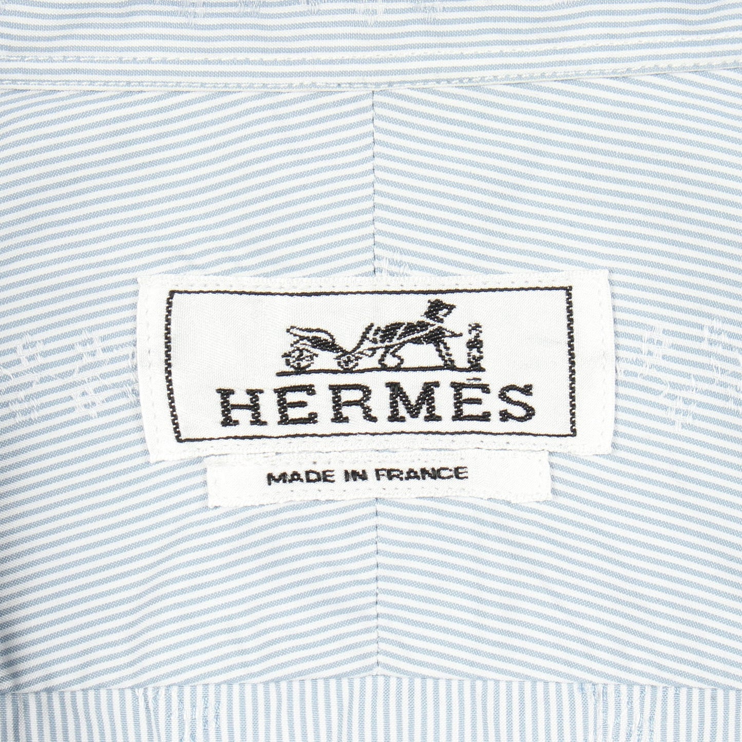 ストライプ 長袖 シャツ コットン ライトブルー エルメス トップス HERMES