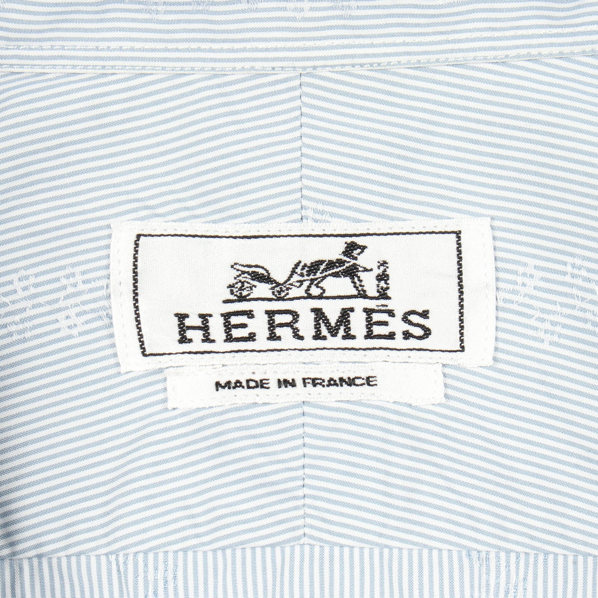 ストライプ 長袖 シャツ コットン ライトブルー エルメス トップス HERMES