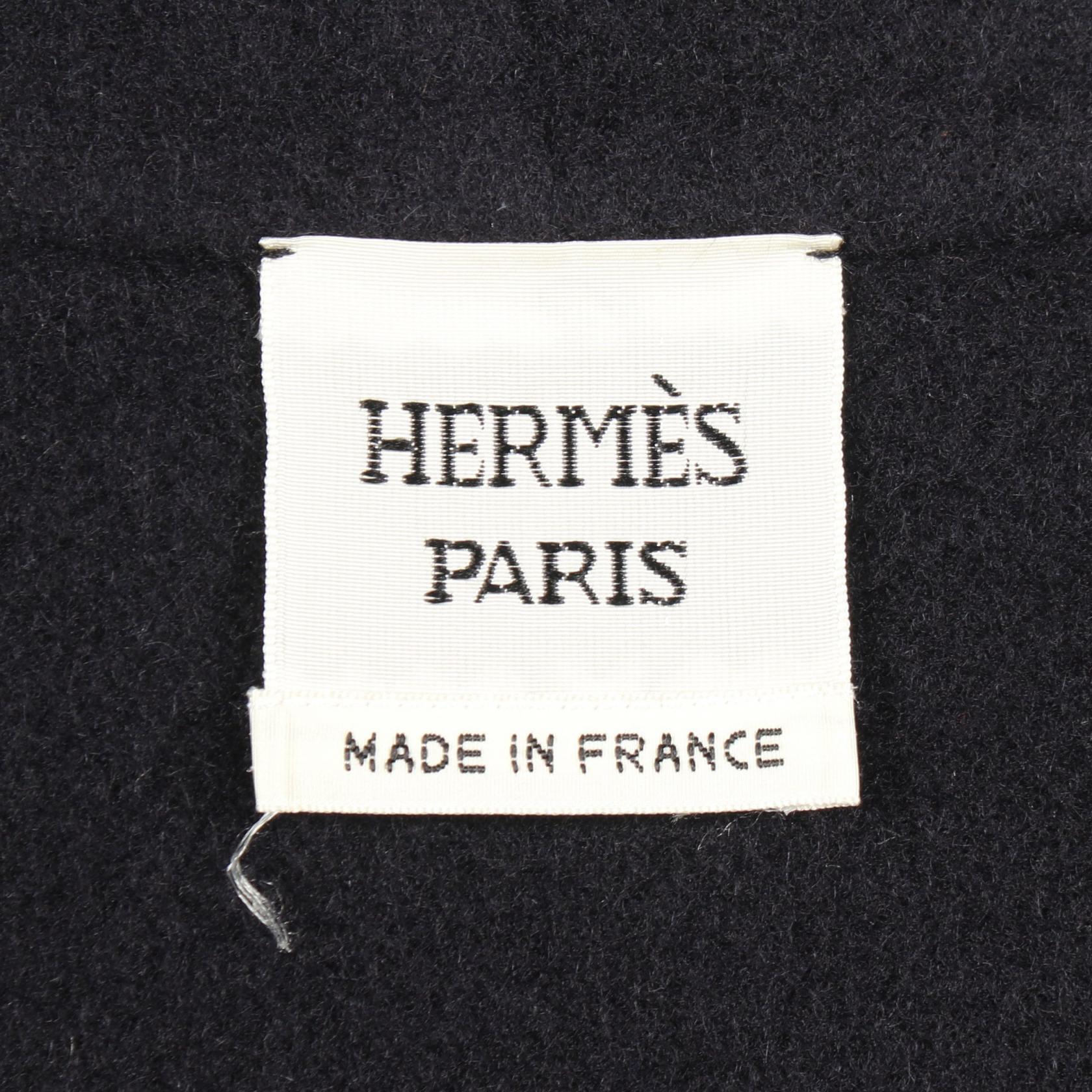 ロカバール フード付き ポンチョ コート カシミヤ ネイビー レッド エルメス アウター HERMES