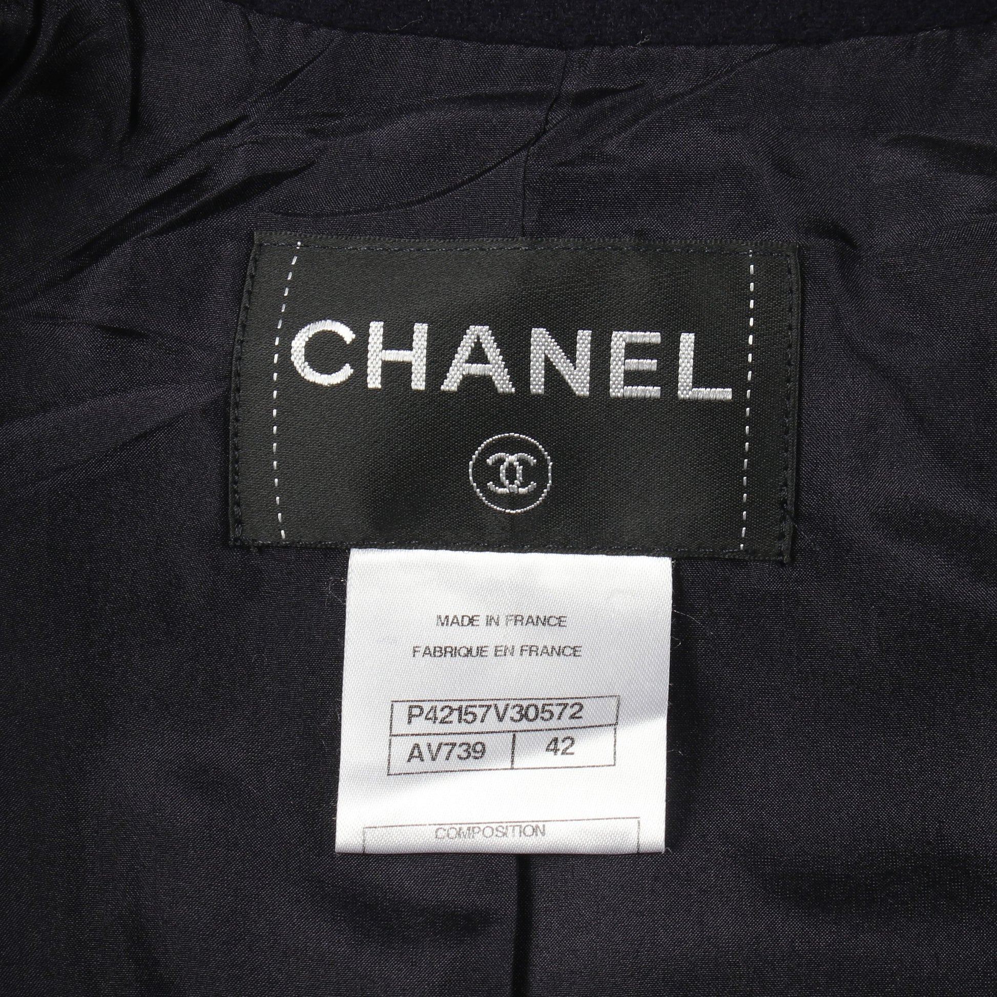 ココマークボタン コート ウール アンゴラ ネイビー シャネル アウター CHANEL