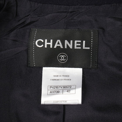 ココマークボタン コート ウール アンゴラ ネイビー シャネル アウター CHANEL