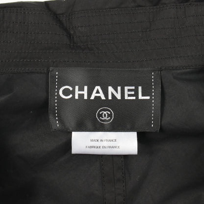 ココマークボタン スプリングコート コットン ブラック シャネル アウター CHANEL