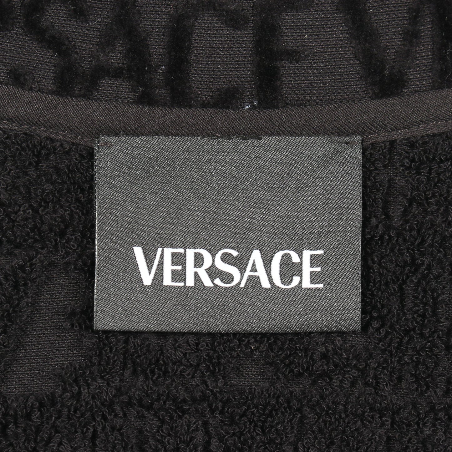 バロック ロゴ総柄 トラックジャケット コットン ブラック イエロー ヴェルサーチ アウター Versace